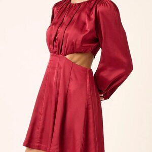 Mittoshop Satin Side Cutout Detail Mini Dress